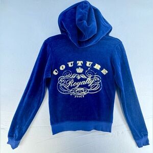 Juicy Couture Royal Blue Hoodie with Gold Accents